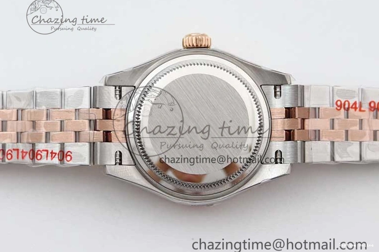 0121 Trendy Lady DateJust 28 SS RG TWF Diamonds Bezel 1:1 Best Edition White Dial Roman Markers on Jubilee Bracelet NH 2129